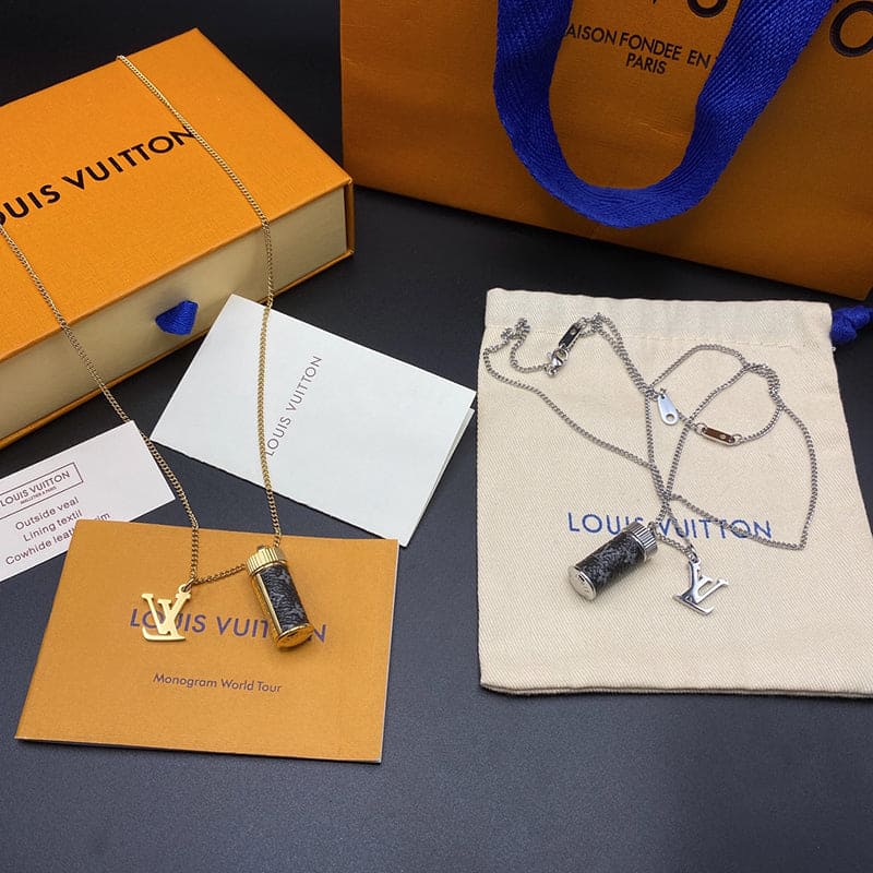 Louis Vuitton Monogram Eclipse Charms 18K Gold Necklace