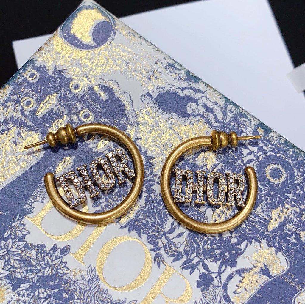 Dior 30 Montaigne Hoop 18K Gold Earrings