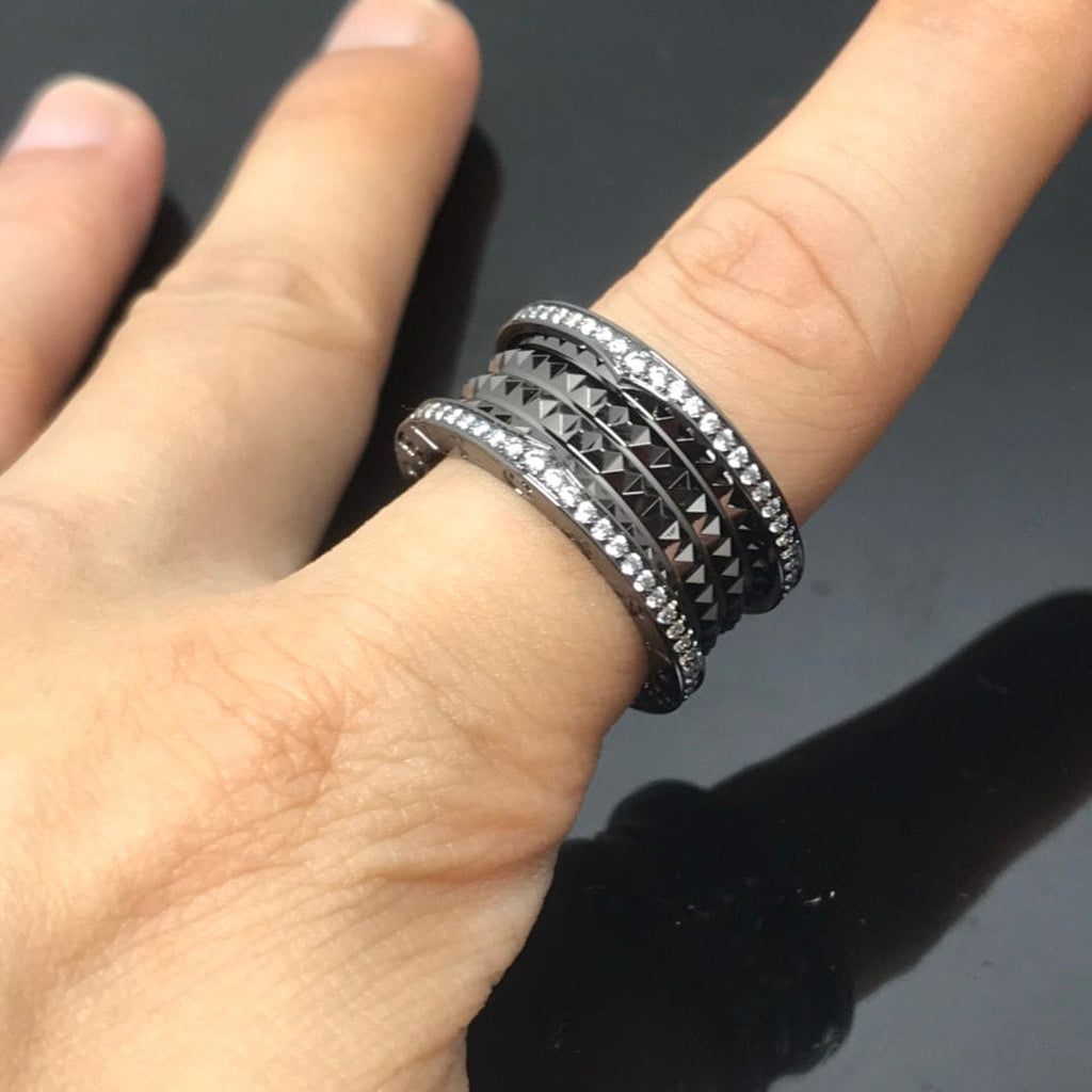 B.zero1 Black Ceramic 18K Gold Ring