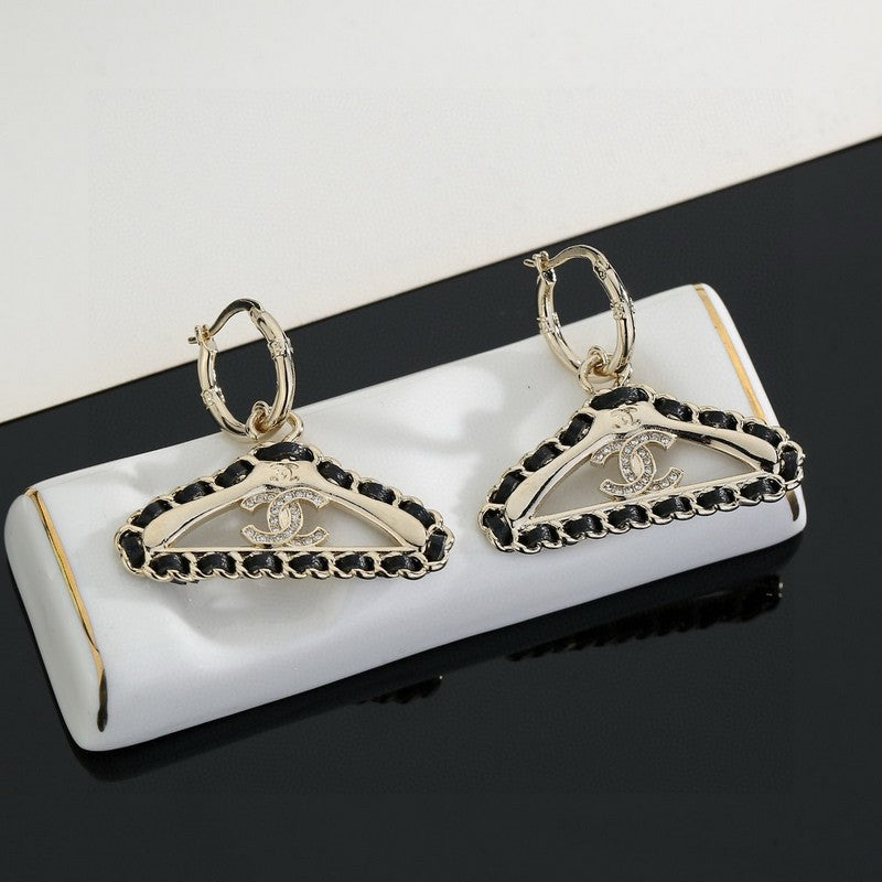 Chanel Coat Hanger 18K Gold Earrings