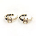 Chanel Black Open 18K Gold Earrings