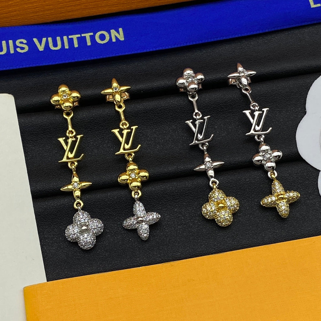 Louis Vuitton Blossom Long 18K Gold Earrings