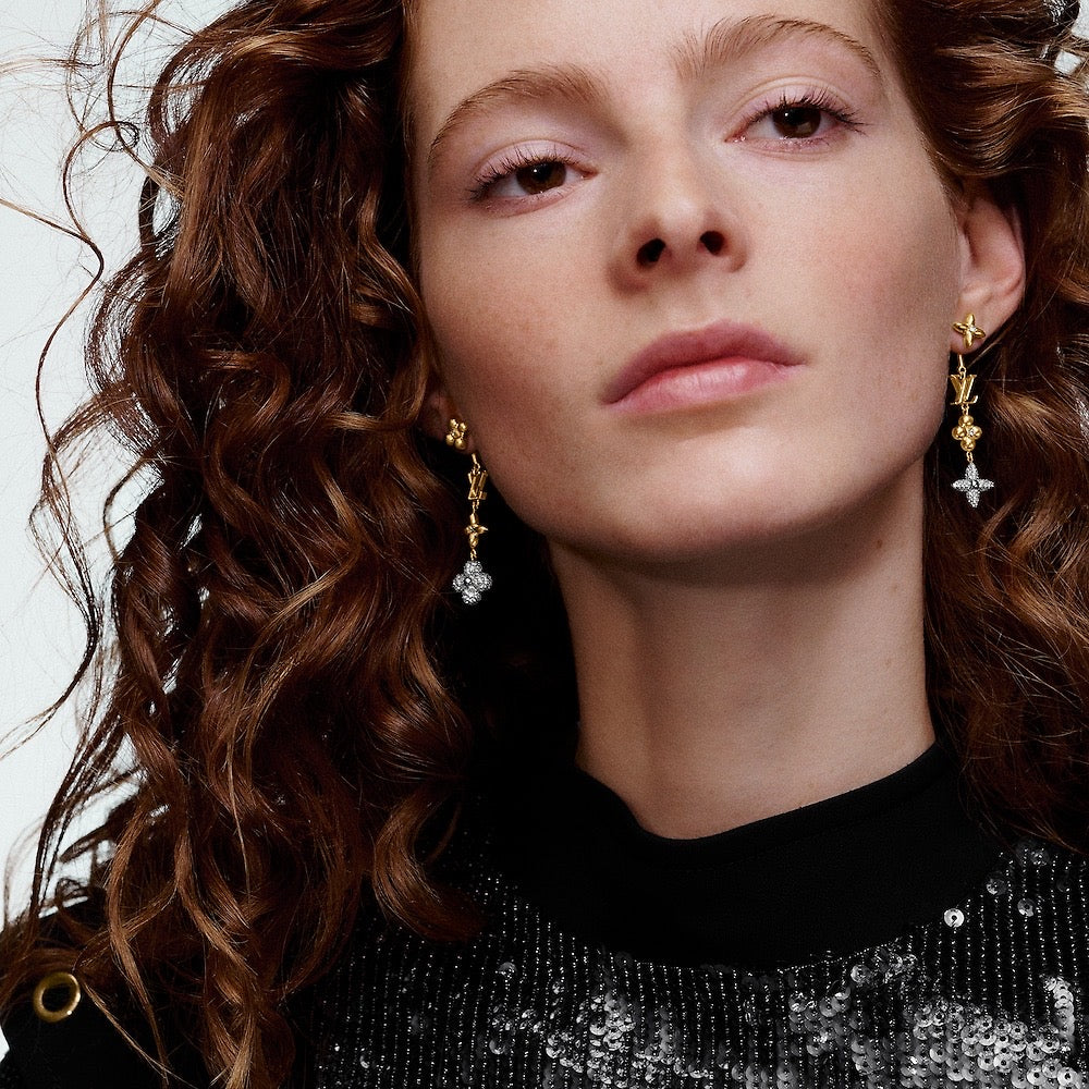 Louis Vuitton Monogram 18K Gold Earrings