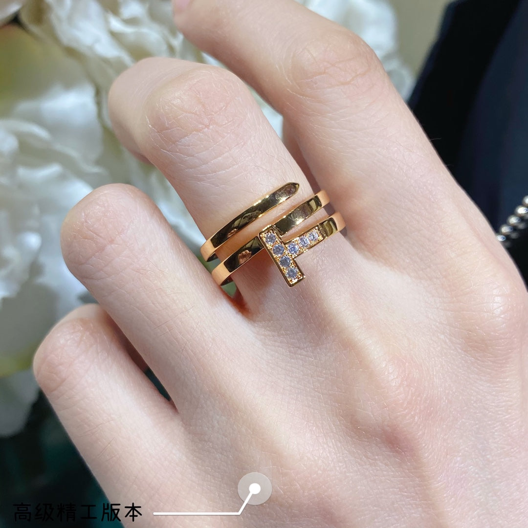 Tiffany Diamond Square 18K Gold Ring