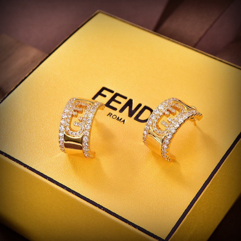 Fendi OLock 18K Gold Earrings