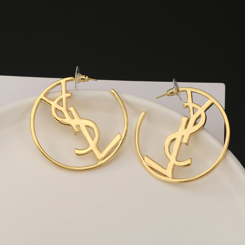 YSL Monogram 18K Gold Earrings
