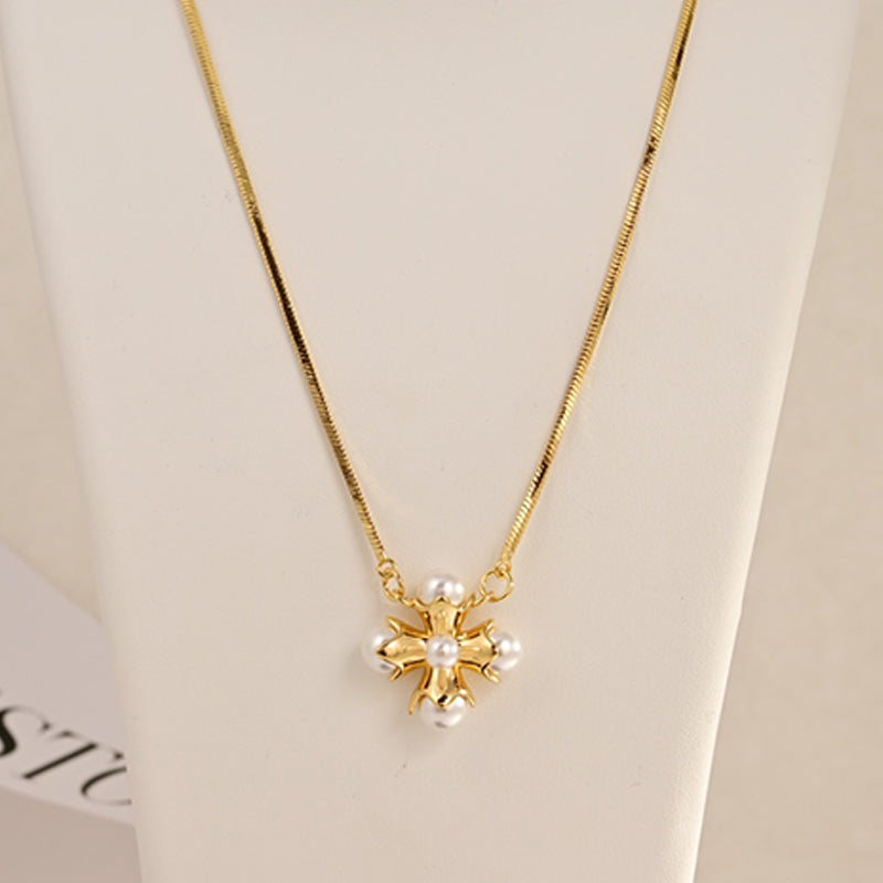 Celine Celine Pearl 18K Gold Necklace