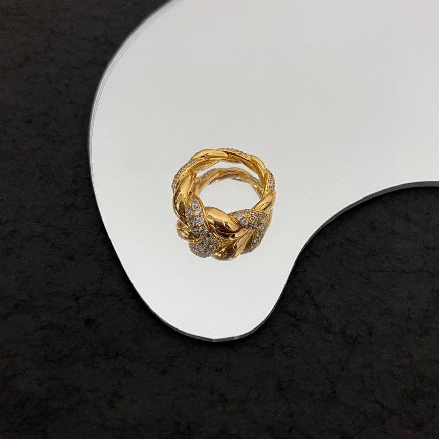 Bvlgari Red Crystals 18K Gold Ring