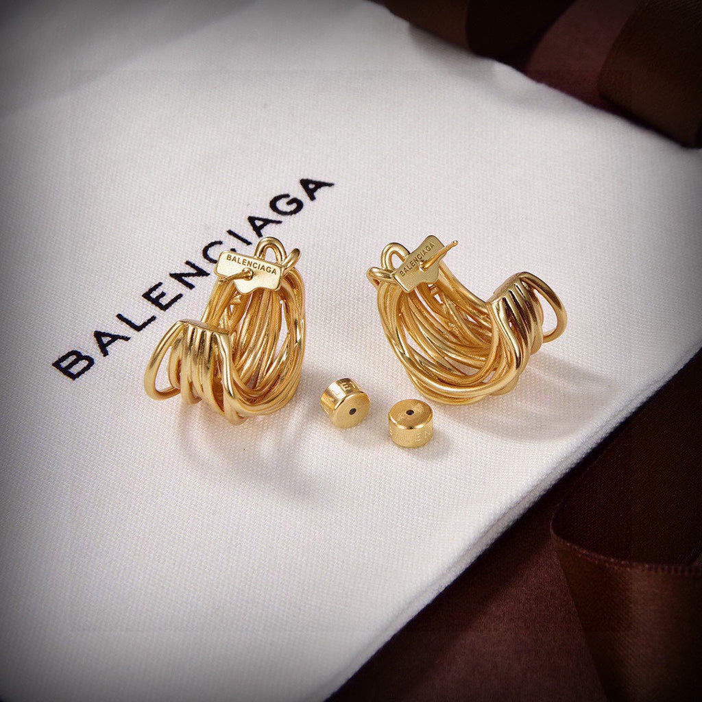 Balenciaga Gold 18K Gold Earrings