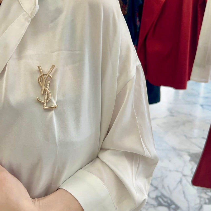 YSL Stripe Gold 18K Gold Brooch