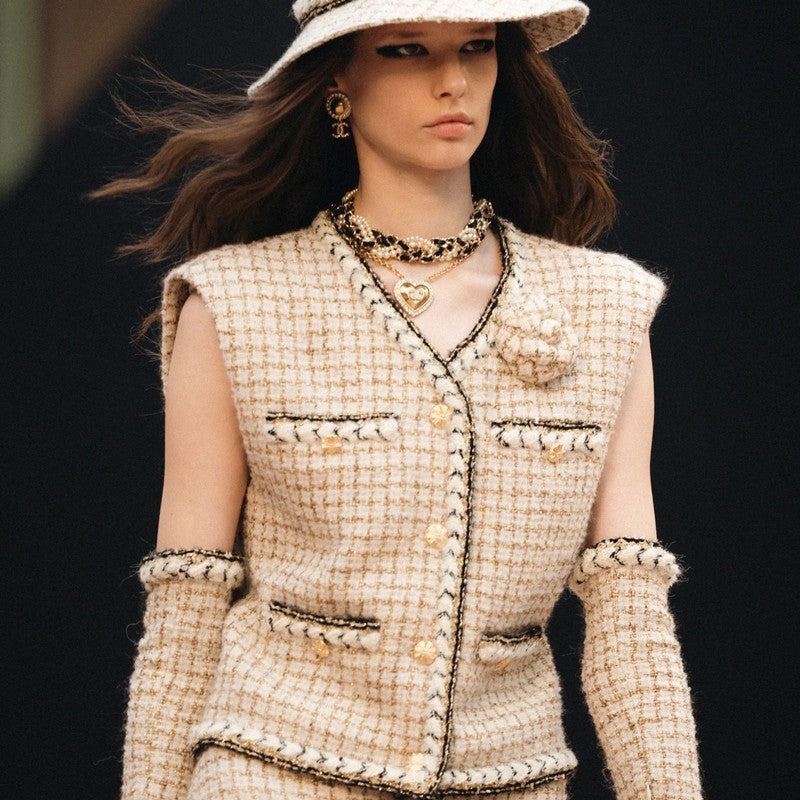Chanel Pearl Leather Choker 18K Gold Necklace